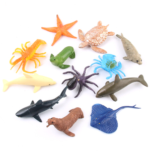 Mini conjunto de juguetes de PVC para niños, Set de animales marinos, modelo STEM, educativo, Tortuga, Delfín, estrella de mar, tiburón, 12 Uds. - Product Image 2