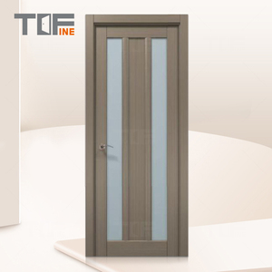 Qualité Style <span class=keywords><strong>Japonais</strong></span> Étanche Coulissant 2 Deux Panneaux Chêne En Bois Massif Intérieur Wpc <span class=keywords><strong>Porte</strong></span> avec Verre Blanc Aluminium Bandes - Product Image 3