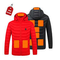 En stock – Nouvelle veste chauffante USB 5V unisexe grande taille coupe-vent électrique à capuche, manteau long sportif d'extérieur en toile pour l'hiver