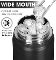 Bouteille d'eau isotherme en acier inoxydable 24 oz avec couvercle 2-en-1 à paille et ouverture rapide, sans BPA, anti-fuite, garde au froid 24h, pour voyage, gym, école