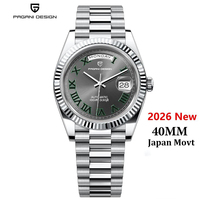 Montre PAGANI DESIGN avec calendrier hebdomadaire, mouvement japonais, étanche, mécanique, pour homme, en acier 316L, luxe, lumineuse.