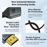 Cable Trenzado de Alta Velocidad Xput 96Gbps HDTV 2.2 16K 60Hz para Sistemas de Cine en Casa, Computadora y Telefonía