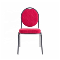 Chaises empilables en acier inoxydable rouge durables - Solution de gros pour la restauration hôtelière