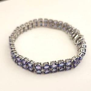 Bracelet de soirée fait main en argent sterling 925 pour femmes, avec pierre précieuse tanzanite attrayante, léger et élégant - Product Image 2