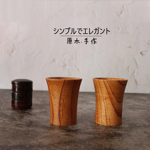 Japanese Style Wooden <b>Cup</b> Solid Color Handmade For <b>Camping</b> Drink <b>Cup</b> - Product Image 3