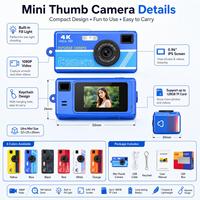 Appareil photo numérique miniature portable pour enfants et adultes, rechargeable, avec fonction vidéo, pour garçons et filles