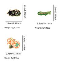 Broches en métal en gros, motifs dessin animé mignons (Crocodile, Chat Noir, Serpent), badges créatifs personnalisés avec impression UV pour vêtements
