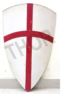 Crusader Medieval Shield Full Size Armor Costume White And Red Color Best Item For Gifts