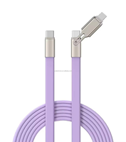 Kabel Data Inti Tembaga Murni 2-in-1 Tipe-C ke Tipe-C PD Pengisian Cepat 240W Kecepatan Tinggi dengan Silikon Cair untuk Ponsel, Tablet, Laptop