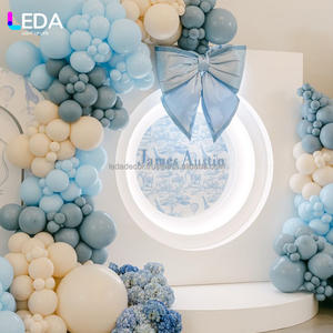 Arco de Fondo de Boda Redondo Multicapa de Acrílico Blanco con Diseño Nuevo de LEDA, con Tira de Luces, Fondo de Escenario para Decoración de Bodas - Product Image 1