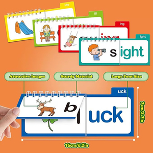Vente en gros de livres personnalisés pour la construction de la famille des mots, cartes flash de phonétique, flipbooks, 30 livres à lire et à rimer, jeux éducatifs, jouet d'apprentissage - Product Image 3