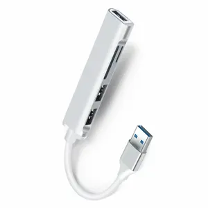 5 ב-1 סוג A רכזת USB 3.0 עם 5 יציאות, הרחבה מרובה יציאות מיני USB ספליטר עבור אביזרי שולחן עבודה למחשב נייד