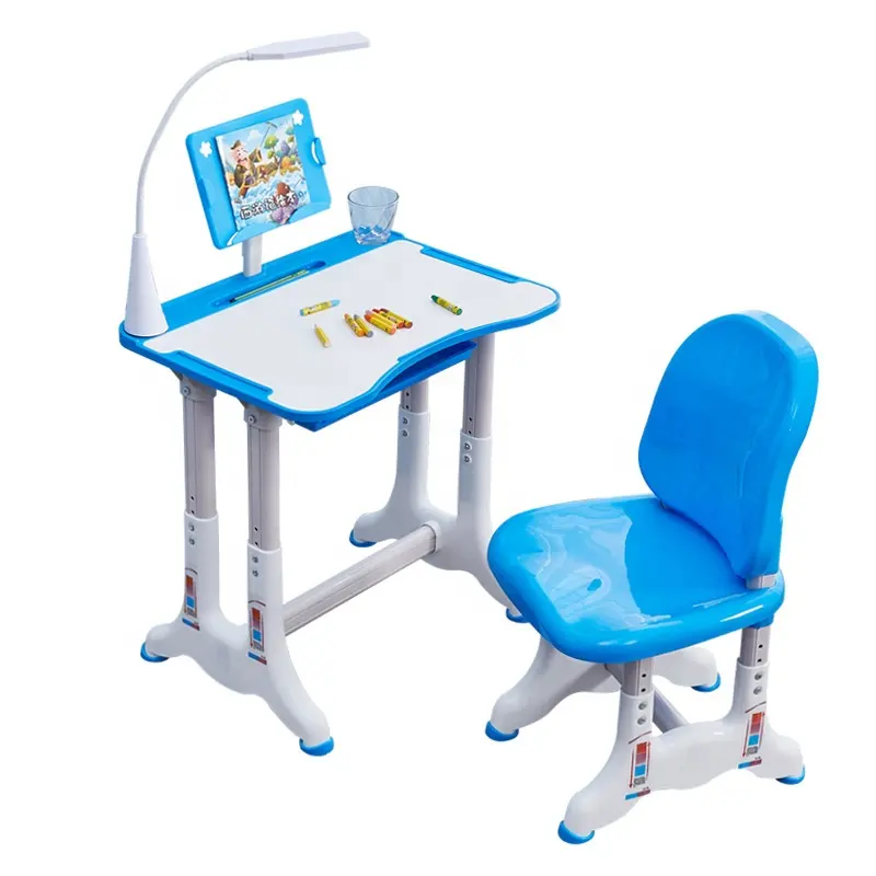 الأزرق الوردي قابل للتعديل الاطفال دراسة مقعد ومكتب مجموعة