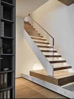 Escalier suspendu personnalisé HZ, style classique et simple, marches en bois, escalier suspendu pour villa, escalier d'hôtel