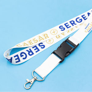 Benutzer definierte Logo Maschine Sublimation gedruckt Hals Lan yards Karten halter ID Made Bulk Polyester Weiß geflochten Lustige Mitarbeiter Satin <span class=keywords><strong>Lanyard</strong></span> - Product Image 4