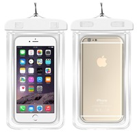 Pochette universelle étanche pour téléphone avec bord lumineux dans le noir, double étanchéité, fenêtre tactile transparente et cordon tour de cou