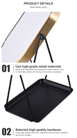 Miroir de maquillage portable de table Greenfrom, support ovale en métal pour bureau