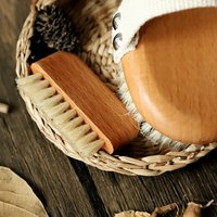 Brosse à ongles manuelle en poils de sanglier pur avec manche en bois de hêtre - Outil de nettoyage des interstices pour le nettoyage en profondeur des mains et des claviers