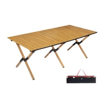 Outdoor-Klapptisch mit Kohlenstoffstahlrahmen für Camping und Picknick, Faltbares Tragbares Egg-Roll-Design, Rechteckig/Quadratisch für Draußen
