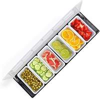 Porte-condiments refroidi à la glace populaire chaud contenant de service plateau de garniture réfrigéré Bar Caddy pour Restaurant à la maison