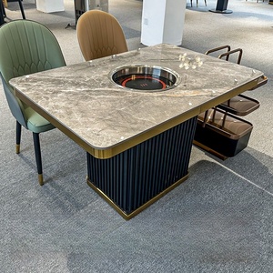 Mesa Eléctrica Giratoria para Hot Pot de Piedra para 4-6 Personas, Color Personalizable, para Hogar Moderno, Sala <span class=keywords><strong>VIP</strong></span>, Hotel/Restaurante - Product Image 1
