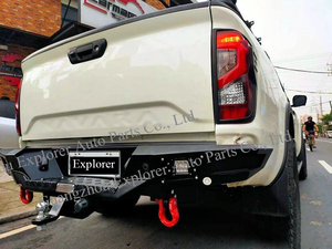 กันชนเหล็กด้านหลังรถสำหรับรถ Nissan <span class=keywords><strong>NAVARA</strong></span> NP300 2015-2022พร้อมตัวยึดไฟ LED อุปกรณ์เสริม4X4รถแถบกันชนเหล็กสำหรับ NP300 - Product Image 6
