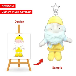 Promotional Custom OEM Christmas Cute Cartoon Plush Santa Keychain For Kids