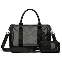 Sac de sport de luxe personnalisé en maille respirante pour la boxe, la gym, les voyages et la randonnée, avec porte-monnaie et trousse de toilette