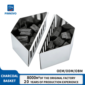 Pinnovo Char-Basket Porte-charbon en acier aluminisé, paniers à charbon pour grillades indirectes, compatibles avec les grils à charbon de bois de grande taille - Product Image 1