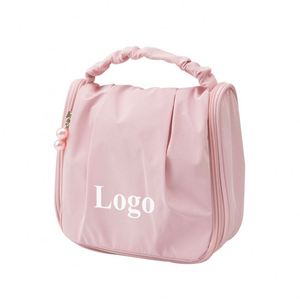 Custom Logo Printed Portable Trapezoidal Makeup Case Stylish Polyester Material Storage <b>Box</b> for Women Household Use - Product Image 1