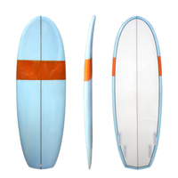 Planche de surf personnalisée en fibre de verre et résine polyester PU colorée à vendre