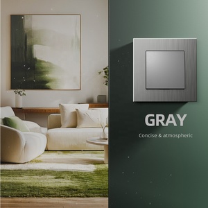 金色铝材板按钮灯光控制开关优雅1组<span class=keywords><strong>2</strong></span>路墙壁开关 - Product Image 3