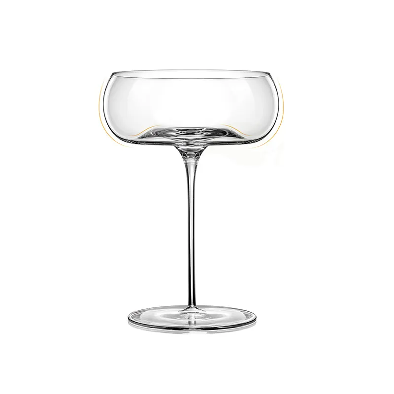 Bicchiere da Cocktail bicchieri in cristallo soffiato a mano bicchieri rotondi Champagne coupé con stelo perfetto per bere Bar Martini Margarita Glass