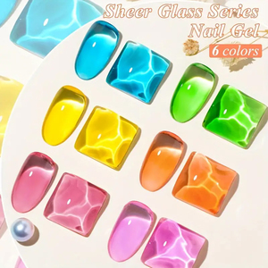Juego de Esmaltes de Uñas en Gel Transparente de 6 Colores, Esmalte de Uñas en Gel UV/LED de Verano, Transparente, Neón, para <span class=keywords><strong>Manicura</strong></span> y Arte de Uñas - Product Image 5