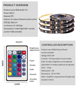Tcwin RGBIC <strong>with</strong> Alexa Google LED <strong>TV</strong> <strong>Backlights</strong> Wi-fi Sync Box RGB <strong>Tvs</strong> PC 90 <strong>Tv</strong> 85 Copper <strong>with</strong> Sync Boxfor 50-120 Inch - Product Image 5