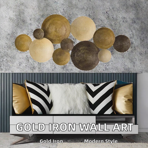 Décoration murale contemporaine en fer doré de luxe 125x55, créative, pour hôtel, salon, fond de télévision, vente en gros - Product Image 2