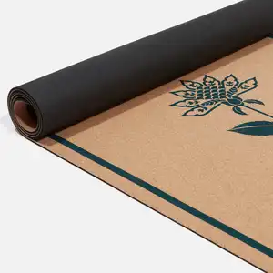 Sansd Eco Friendly Gym Fitness Custom Printed Non Slip Manufacturer Supply Equipment Natural Rubber Cork Yoga Mat