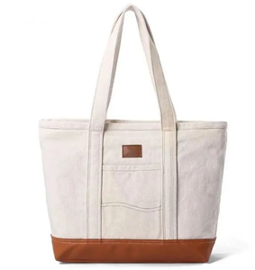 Sac à main en toile de taille moyenne pour femme, avec poignée, logo imprimé personnalisé, sac de shopping - Product Image 3