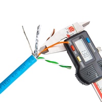 Cable LAN Linkwylan Cat6A SFTP 23AWG 10G 500MHz Clase Ea Blindado LSZH, Compatible con 4PPoE, Aislamiento de Espuma PE Azul de 8 Conductores