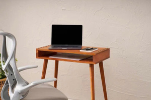 High Quality Minimalist Pine Wood Desk: Small Space Laptop Desk With Storage Size Customized Eco-friendly & Durable - Product Image 3