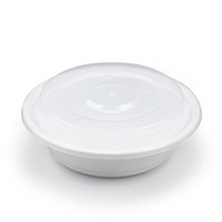 Bols jetables en PP de 16 oz, réutilisables, 1 compartiment, ronds, pour le stockage des aliments, boîte à lunch, contenants de préparation des repas avec couvercles