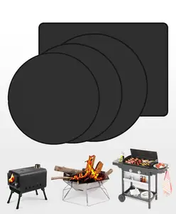 Huicai Fire Pit Mat Under Grill Mat Fire Pit Mat For Outdoor Grill Deck Protector Double-Sided Fireproof BBQ Grill Oil Proof