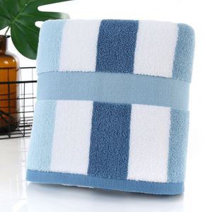 Serviette de plage et de bain de luxe surdimensionnée en coton éponge 100% rayé, personnalisée, écologique, avec logo jacquard brodé - Product Image 4