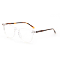 G5763F Lunettes optiques ovales vintage unisexe, monture intégrale en acétate noir brillant avec détails rivetés, montures de lunettes tendance