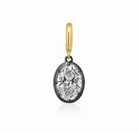 Pendentif en acier inoxydable plaqué or 18 carats avec zircone cubique sertie griffe, éléments géométriques elliptiques carrés en forme de goutte d'eau perméables à l'eau