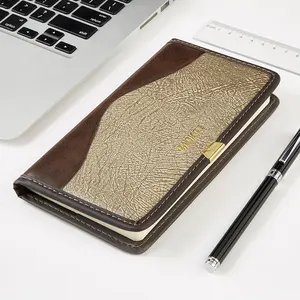 Pu Leather Cover Record Writing Notebook 100 Sheets 48k Portable Pocket Notebook