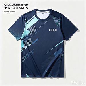 Quick Dry Polyester Fabric T Shirt Sublimation Union Advertising T-shirt Short Sleeve Crewneck Full Print Sports <b>Tshirt</b> for Men - Product Image 2
