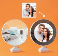 Miroir Magique de Maquillage LED Forme Ronde Cadre Photo avec Chargeur USB en Plastique Vierge de Sublimation avec 20 % de Réduction