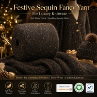 Fil fantaisie premium 1/9NM à sequins, aspect alpaga, doux, moelleux, multicolore et scintillant pour tricot