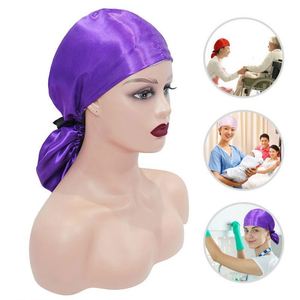 Durag de Seda Suave para Hombres y Mujeres, con Tiras Largas Dobles, Gorro de Enfermera Ajustable para Limpieza - Product Image 2